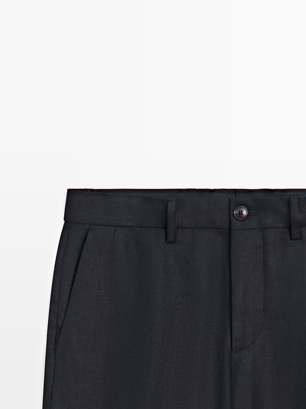 Massimo Dutti Брюки от льняного костюма, глубокий синий