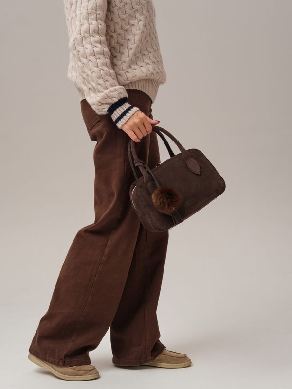 Замшевая сумка DBR 31348 темно-коричневый