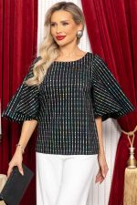 Блуза праздничная Ты ослепляешь! (черная) Б14697-7М LT Collection