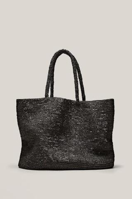 Massimo Dutti Большая сумка-шоппер из 100% рафии - Limited Edition, коричневый