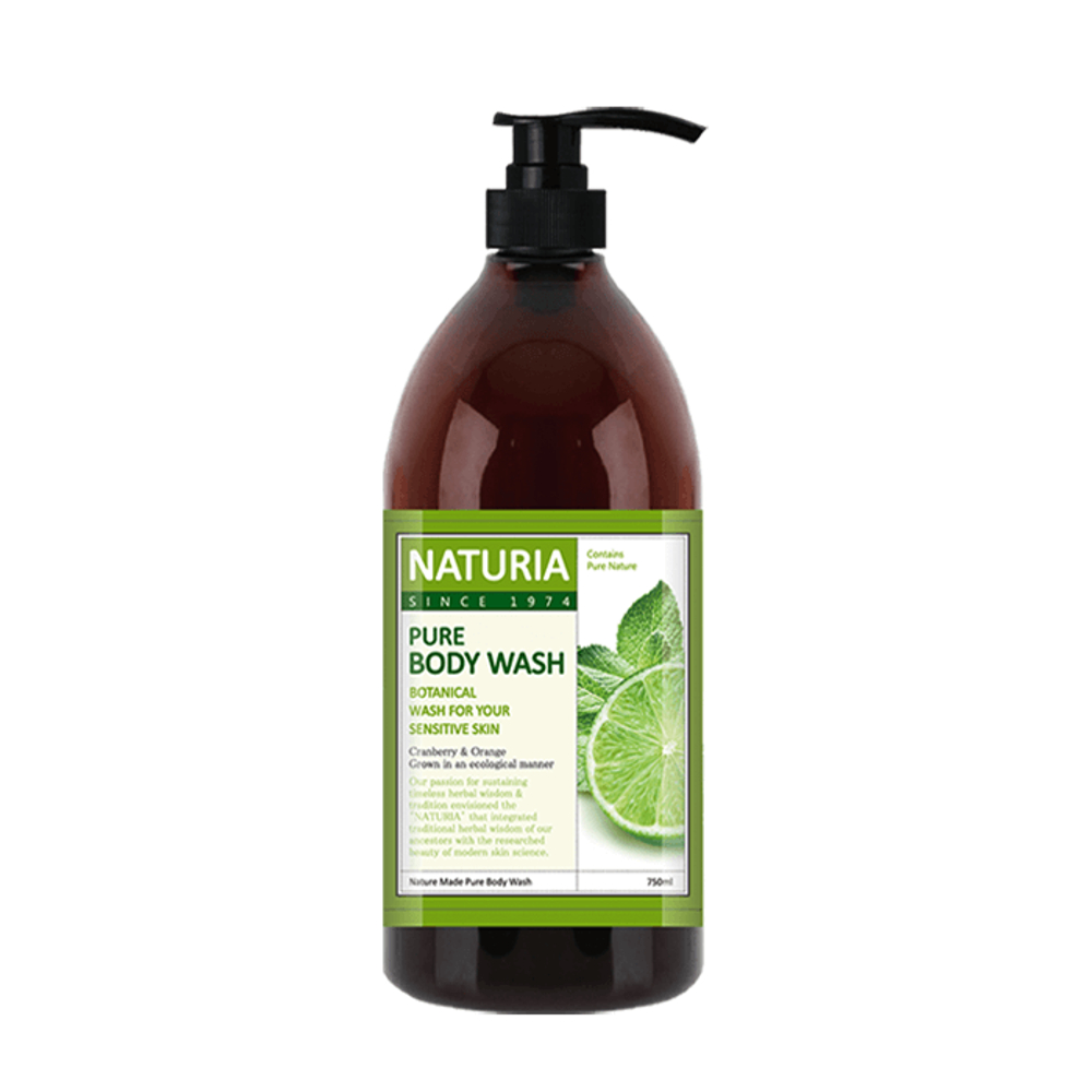 Гель для душа увлажняющий с ароматом мяты и лайма 750 мл Evas Naturia Pure Body Wash Wild Mint & Lime
