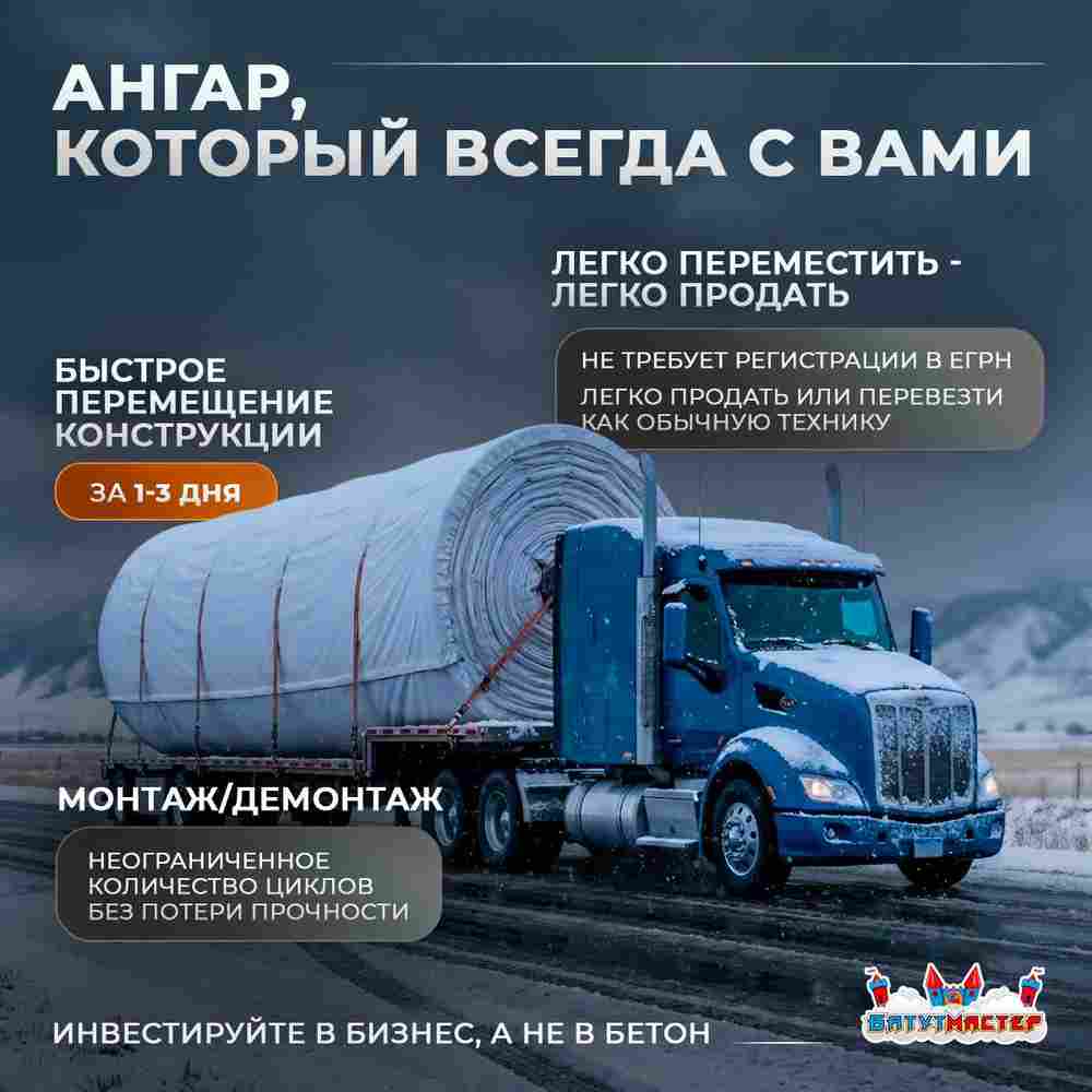 Мобильный промышленный ангар «ТехноСтанция», 35×15×10 м