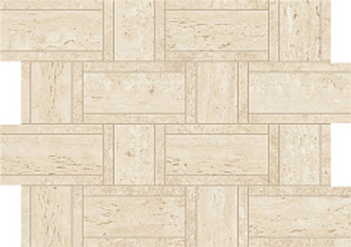Мозаика/Керамогранит ATLAS CONCORDE MARVEL TRAVERTINE Sand Mosaico Basketweave 35x46,8 AF9N