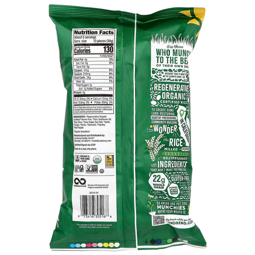 Lundberg, Organic Rice Cake Minis, морские водоросли с имбирем, 142 г (5 унций)