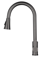 Смеситель для кухни с выдвижным изливом WONZON & WOGHAND, Темный графит (WW-121E201L-BGG)