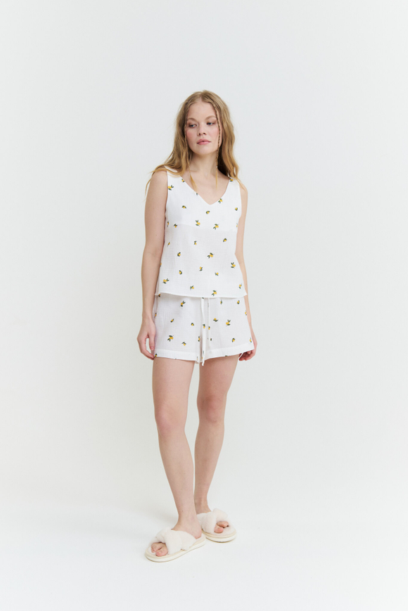 Муслиновый топ с лимонами