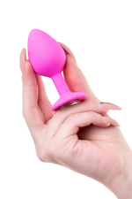 Анальная втулка ToDo by Toyfa розовая с прозрачным кристаллом 8 см