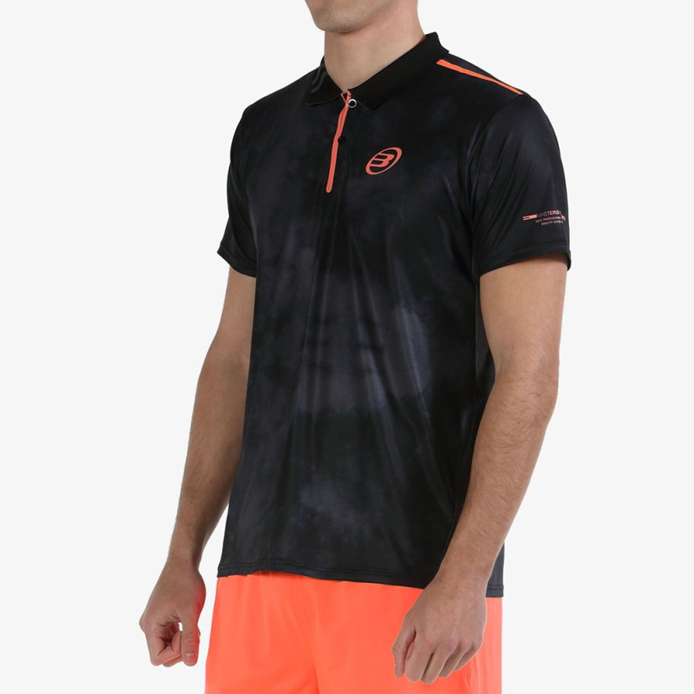 Мужское теннисное поло Bullpadel Molla Polo Men - Black, Orange