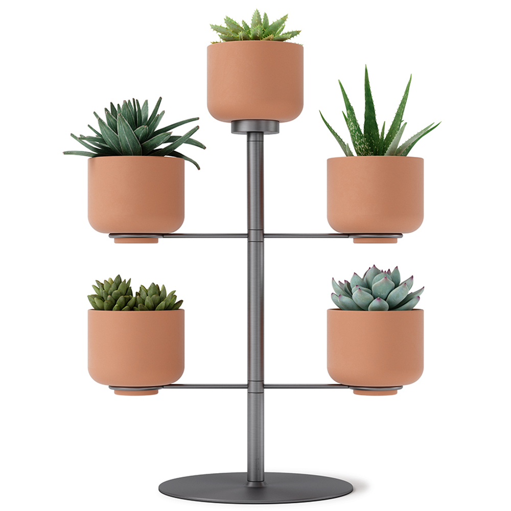 Подставка для растений terrapotta, titanium, 5 горшков