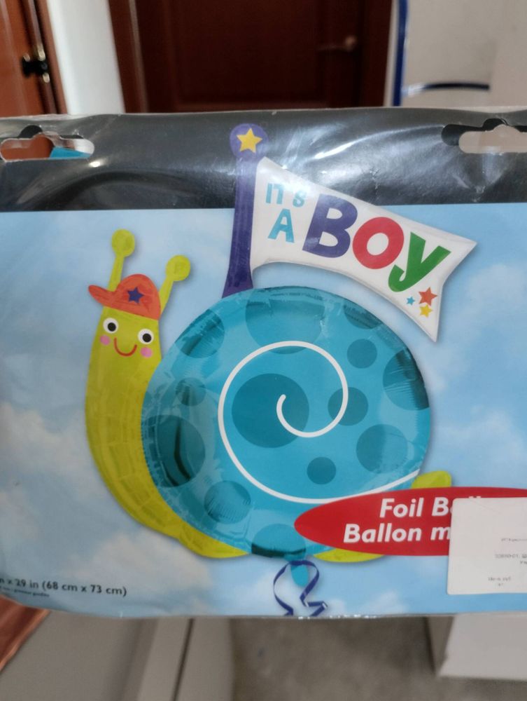 29" Jumbo It's a Boy Snail Balloon улитка это ! 27"/68cm w x 29"/73cm h