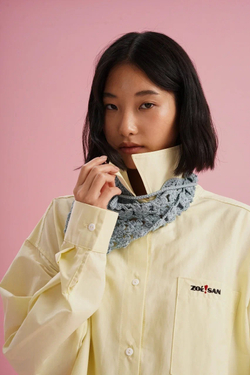 Рубашка оверсайз с вышивкой, butter