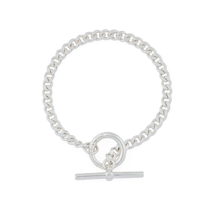 Браслет панцирный из серебра с замком-тогл