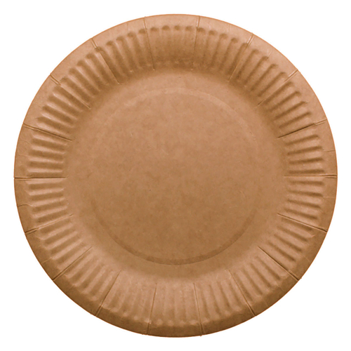 Тарелка КАРТОННАЯ (Авиора) d180, КРАФТ, 1000шт/кор