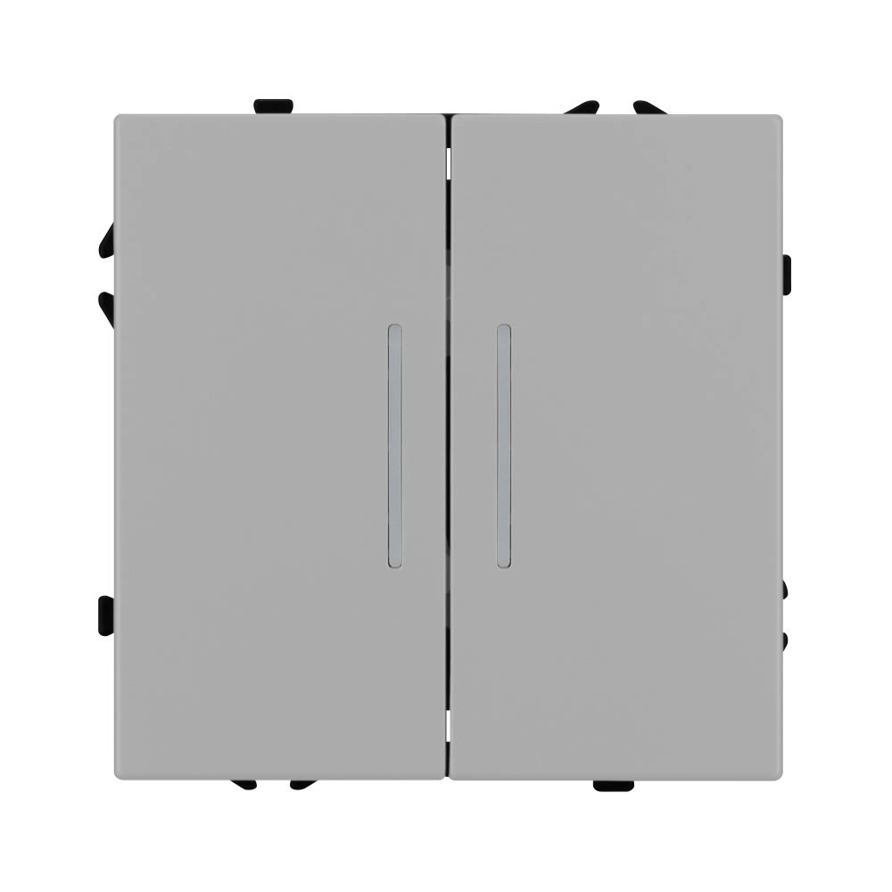 Механизм выключателя двухклавишный проходной LED SWT-NOBE-MKP2-SFPL-L-IS (230V, 10A) (Arlight, Никель) 059415