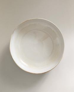 Zara Home блюдо сервировочное из каменной керамики, цвет бежевый, 31 см