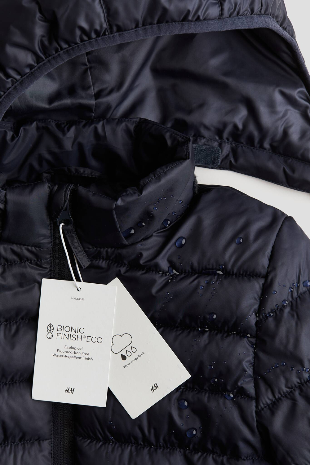 H&M Утепленная водоотталкивающая куртка, темно-синий