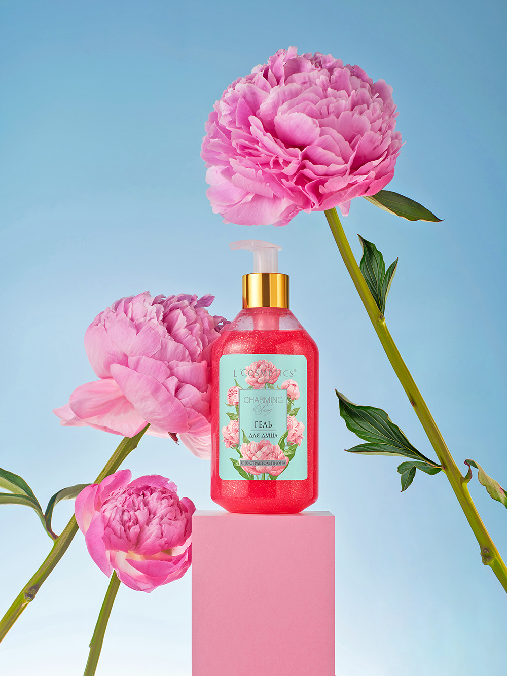 Гель для душа с экстрактом пиона BLOSSOM Charming Peony, ТМ L'COSMETIC