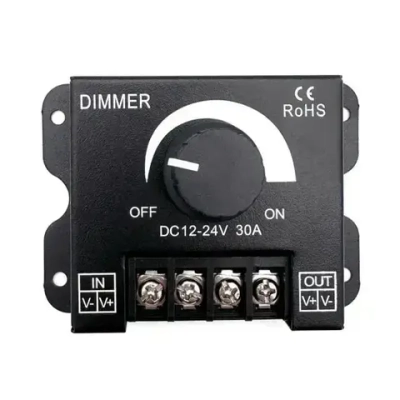 Регулятор яркости для светодиодных лент, диммер 12В /24В 30А, металл