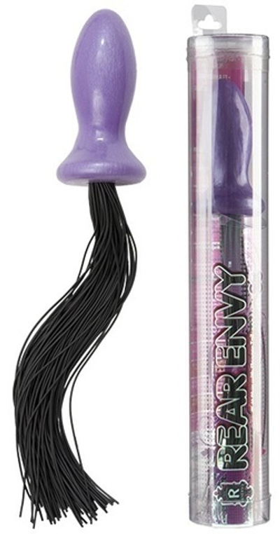 Фиолетовая анальная пробка-флоггер с хвостиком REAR ENVY