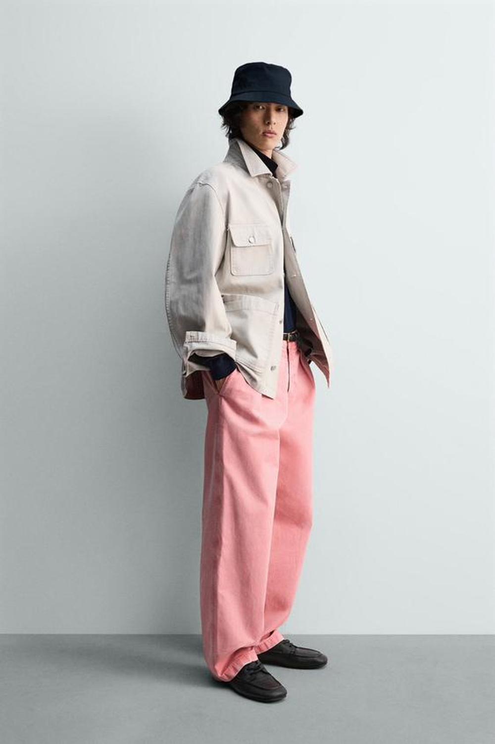 ZARA БРЮКИ RELAXED FIT СО СКЛАДКАМИ LIMITED EDITION, ЦВЕТ РОЗОВОГО ДЕРЕВА