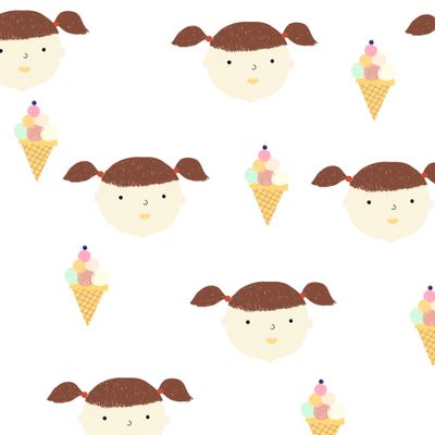 Наивное детство. Девочка и мороженое