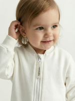 Комбинезон из футера без начеса, Молочный