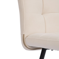 Стул обеденный Medeo флок , молочный/черный, 4, 47х56х89