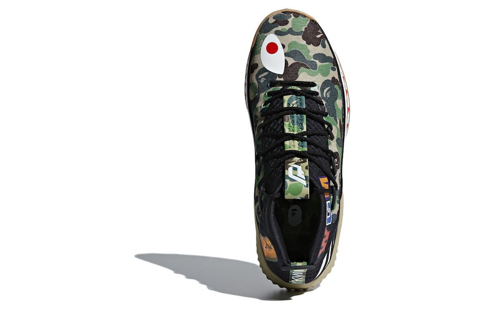 Кроссовки A Bathing Ape X Adidas D Lillard 4 Green Camo