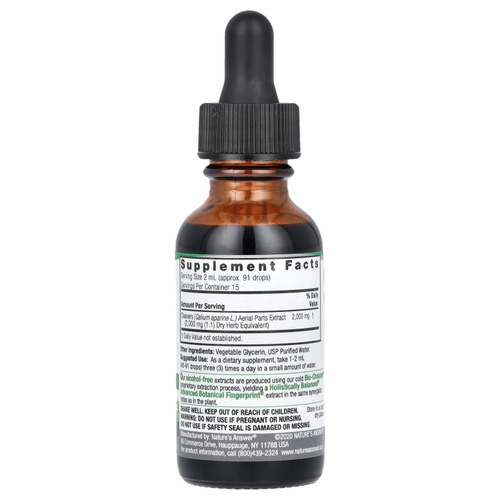 Nature's Answer, Cleavers Aerial Parts, жидкий экстракт, без спирта, 2000 мг, 30 мл (1 жидк. унц.)