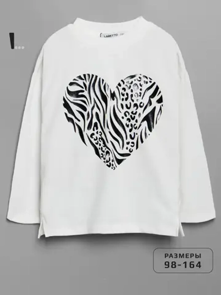 Белый лонгслив для девочки