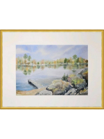 Картина авторская акварельная в паспарту 30х40 см на стену для интерьера "Карелия"