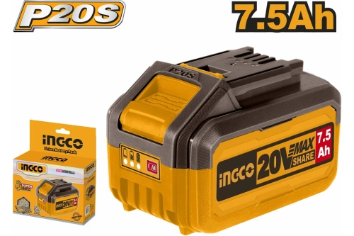 Аккумуляторная батарея 20В/7.5Ач. INGCO FBLI2075 INDUSTRIAL