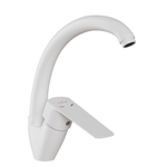 Смеситель для кухни 35k MIXLINE ML15-032W высокий излив б/отв боковая п/гайку (без подводки) БЕЛЫЙ