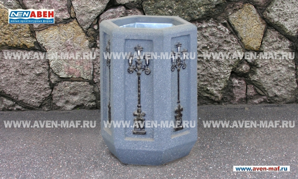 Бетонная урна для мусора У-162 художественная