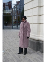 Шуба искусственная чебурашка на основе шерсти, сиреневая, SilverFox