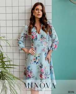 Платье 3140-голубой Minova