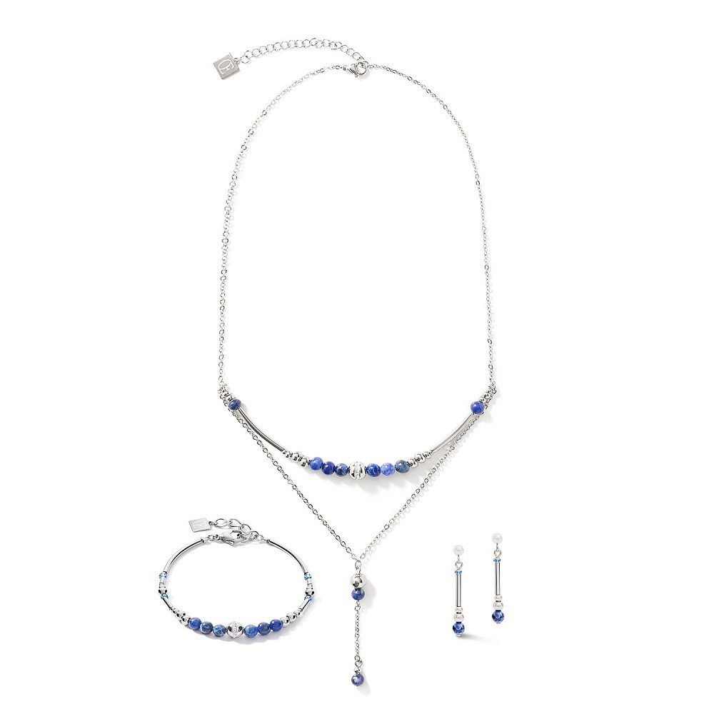 Колье Coeur de Lion Blue 5048/10-0700 цвет прозрачный, синий, серый