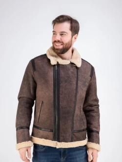 Дубленка мужская натуральная авиатор зимняя Турция