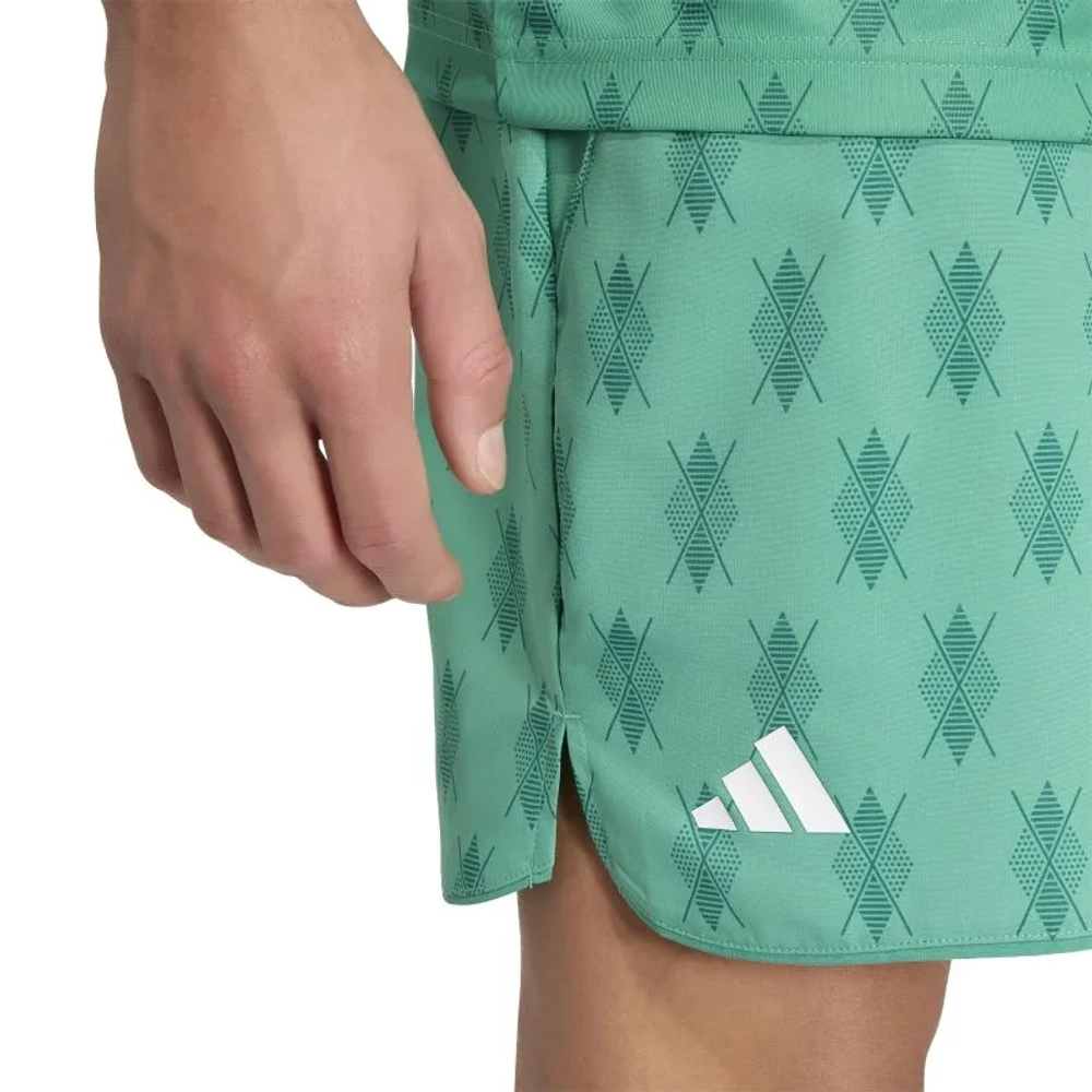 Мужские теннисные шорты Adidas Club Tennis Climacool Graphic 9in - semi court green/collegiate green