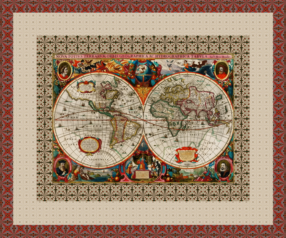 Скатерть "Средневековая карта мира 3"