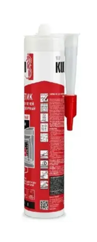 Герметик для каминов и печей 1200 °C KUDO силикатный черный
