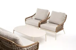 "Венеция" лаунж-зона из искусственного ротанга, цвет соломенный