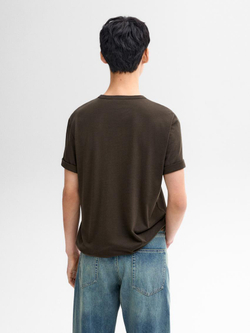 Massimo Dutti Футболка из смесовой шерсти, хаки