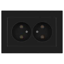 Розетка Intro Accent 6-204-05 двойная 2х2P 16А-250В IP20 СУ AL/CU антрацит | Intro