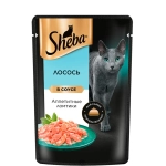 Ломтики в соусе лосось, 75г влажный корм для кошек Sheba