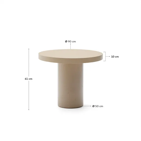 Aiguablava Журнальный столик бежевый цементный Ø90 см