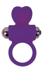 Фиолетовое эрекционное виброкольцо с сердечком (Цвет: фиолетовый)