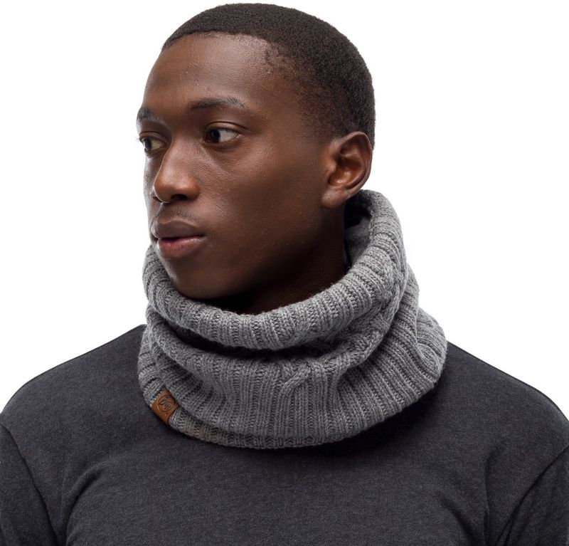 Вязаный шарф-труба с флисом Buff Neckwarmer Knitted Polar New Helle Castlerock Grey Фото 2