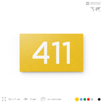 Номер на дверь 411, табличка на дверь для офиса, квартиры, кабинета, аудитории, склада, желтая 120х70 мм, Айдентика Технолоджи