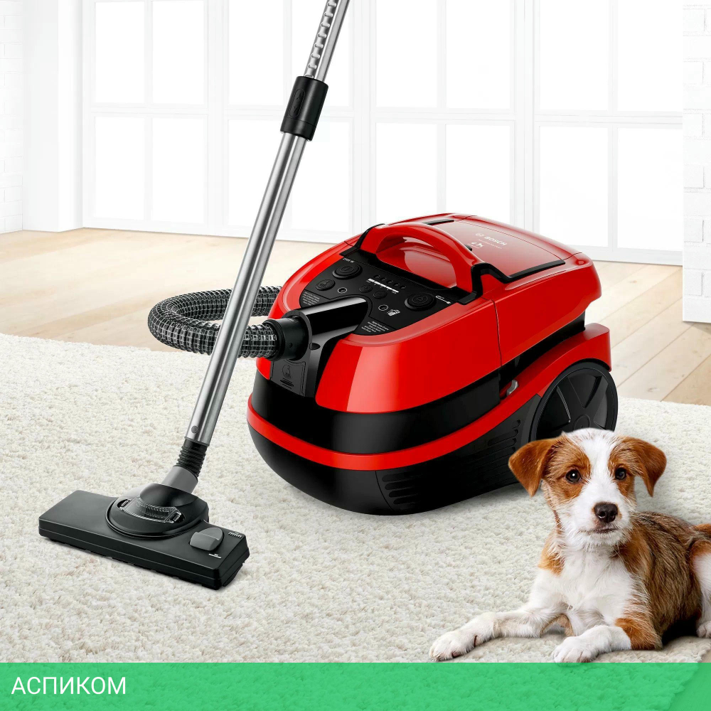 Пылесос Bosch BWD421PET красный